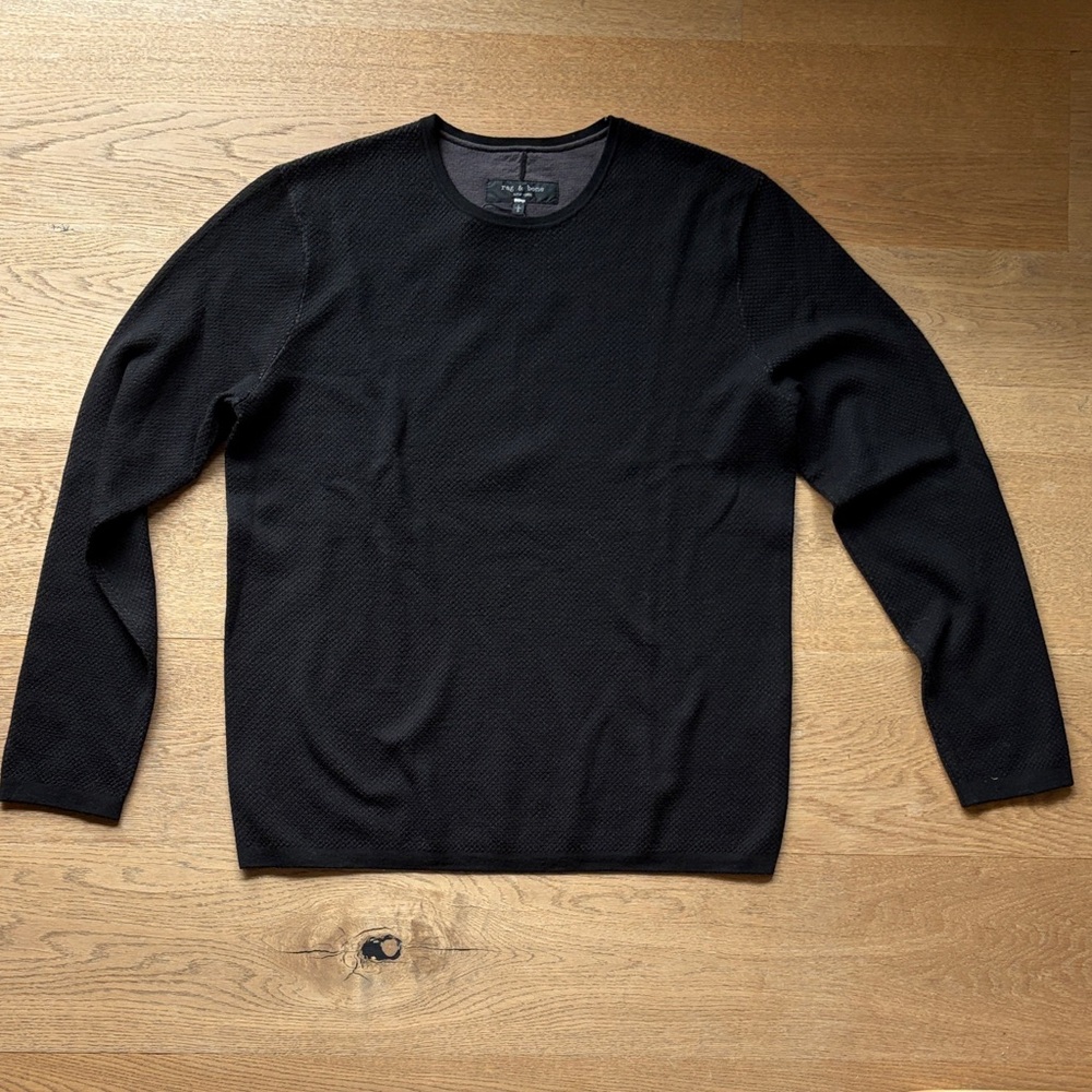 Rag & Bone Textured Black Knit Sweater
